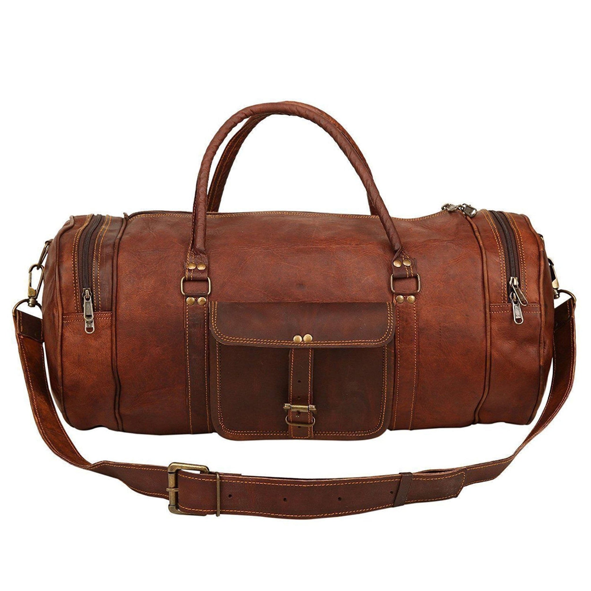 The Dapper Duffel - Classy Leather Bags - Flyclothing LLC