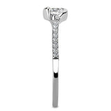 DA007 - High polished (no plating) Stainless Steel Ring with AAA Grade CZ  in Clear - Alamode