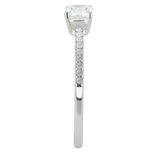 DA009 - High polished (no plating) Stainless Steel Ring with Cubic in Clear - Alamode - Flyclothing LLC