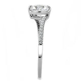 DA013 - High polished (no plating) Stainless Steel Ring with AAA Grade CZ in Clear - Alamode - Flyclothing LLC