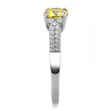 DA021 - High polished (no plating) Stainless Steel Ring with AAA Grade CZ in Topaz - Alamode - Flyclothing LLC