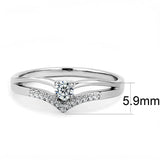 DA030 - High polished (no plating) Stainless Steel Ring with AAA Grade CZ in Clear - Alamode - Flyclothing LLC
