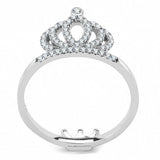 DA040 - High polished (no plating) Stainless Steel Ring with AAA Grade CZ in Clear - Alamode - Flyclothing LLC