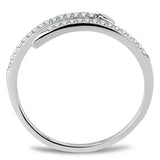 DA044 - High polished (no plating) Stainless Steel Ring with AAA Grade CZ in Clear - Alamode - Flyclothing LLC