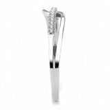 DA045 - High polished (no plating) Stainless Steel Ring with AAA Grade CZ in Clear - Alamode - Flyclothing LLC