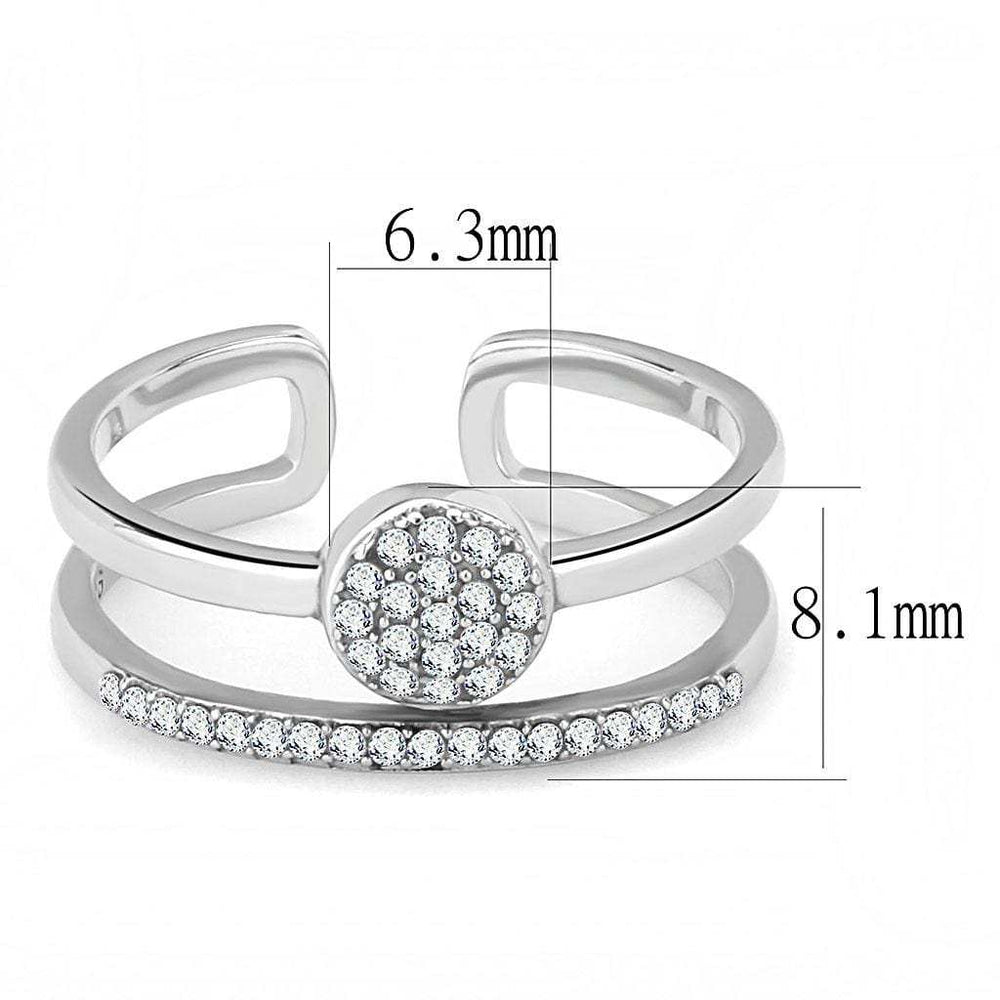 DA048 - High polished (no plating) Stainless Steel Ring with AAA Grade CZ in Clear - Alamode - Flyclothing LLC