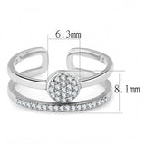 DA048 - High polished (no plating) Stainless Steel Ring with AAA Grade CZ  in Clear - Alamode
