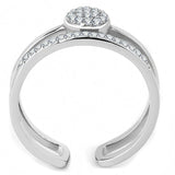 DA048 - High polished (no plating) Stainless Steel Ring with AAA Grade CZ  in Clear - Alamode