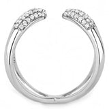 DA050 - High polished (no plating) Stainless Steel Ring with AAA Grade CZ in Clear - Alamode - Flyclothing LLC