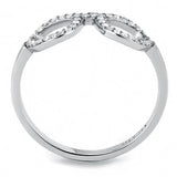 DA055 - High polished (no plating) Stainless Steel Ring with AAA Grade CZ in Clear - Alamode - Flyclothing LLC