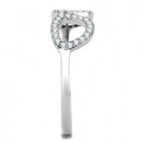 DA055 - High polished (no plating) Stainless Steel Ring with AAA Grade CZ in Clear - Alamode - Flyclothing LLC