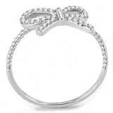 DA057 - High polished (no plating) Stainless Steel Ring with AAA Grade CZ  in Clear - Alamode