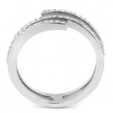 DA060 - High polished (no plating) Stainless Steel Ring with AAA Grade CZ in Clear - Alamode - Flyclothing LLC