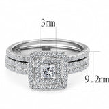 DA064 - High polished (no plating) Stainless Steel Ring with AAA Grade CZ  in Clear - Alamode