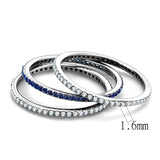 DA066 - High polished (no plating) Stainless Steel Ring with AAA Grade CZ  in London Blue - Alamode