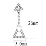 DA068 - High polished (no plating) Stainless Steel Earrings with AAA Grade CZ in Clear - Alamode - Flyclothing LLC