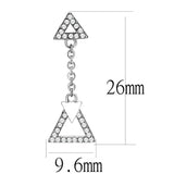 DA068 - High polished (no plating) Stainless Steel Earrings with AAA Grade CZ in Clear - Alamode - Flyclothing LLC