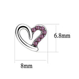 DA082 - High polished (no plating) Stainless Steel Earrings with AAA Grade CZ in Ruby - Alamode - Flyclothing LLC