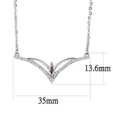 DA094 - High polished (no plating) Stainless Steel Chain Pendant with AAA Grade CZ in Light Rose - Alamode - Flyclothing LLC