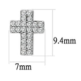 DA098 - High polished (no plating) Stainless Steel Earrings with AAA Grade CZ in Clear - Alamode - Flyclothing LLC