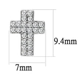 DA098 - High polished (no plating) Stainless Steel Earrings with AAA Grade CZ  in Clear - Alamode