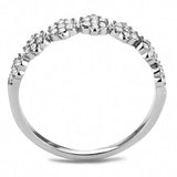 DA102 - High polished (no plating) Stainless Steel Ring with AAA Grade CZ in Clear - Alamode - Flyclothing LLC