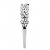 DA102 - High polished (no plating) Stainless Steel Ring with AAA Grade CZ in Clear - Alamode - Flyclothing LLC