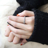 DA102 - High polished (no plating) Stainless Steel Ring with AAA Grade CZ in Clear - Alamode - Flyclothing LLC