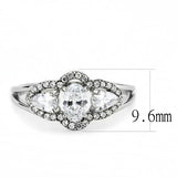 DA103 - High polished (no plating) Stainless Steel Ring with AAA Grade CZ in Clear - Alamode - Flyclothing LLC