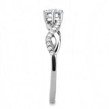 DA104 - High polished (no plating) Stainless Steel Ring with AAA Grade CZ in Clear - Alamode - Flyclothing LLC