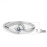 DA105 - High polished (no plating) Stainless Steel Ring with AAA Grade CZ in Clear - Alamode - Flyclothing LLC