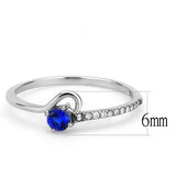 DA114 - High polished (no plating) Stainless Steel Ring with AAA Grade CZ in London Blue - Alamode - Flyclothing LLC