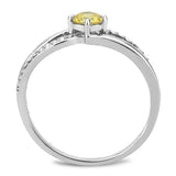 DA118 - High polished (no plating) Stainless Steel Ring with AAA Grade CZ in Topaz - Alamode - Flyclothing LLC
