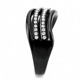 DA126 - IP Black(Ion Plating) Stainless Steel Ring with AAA Grade CZ in Clear - Alamode - Flyclothing LLC