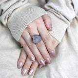 DA128 - IP Black(Ion Plating) Stainless Steel Ring with AAA Grade CZ in Clear - Alamode - Flyclothing LLC