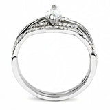 DA133 - High polished (no plating) Stainless Steel Ring with AAA Grade CZ in Clear - Alamode - Flyclothing LLC