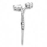 DA138 - High polished (no plating) Stainless Steel Ring with AAA Grade CZ in Clear - Alamode - Flyclothing LLC