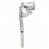 DA140 - High polished (no plating) Stainless Steel Ring with AAA Grade CZ in Clear - Alamode - Flyclothing LLC
