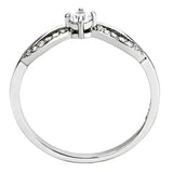 DA146 - High polished (no plating) Stainless Steel Ring with AAA Grade CZ  in Clear - Alamode