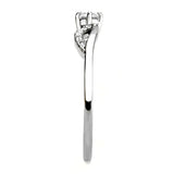 DA146 - High polished (no plating) Stainless Steel Ring with AAA Grade CZ in Clear - Alamode - Flyclothing LLC