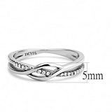DA157 - High polished (no plating) Stainless Steel Ring with AAA Grade CZ in Clear - Alamode - Flyclothing LLC