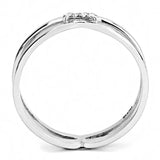 DA160 - High polished (no plating) Stainless Steel Ring with AAA Grade CZ in Clear - Alamode - Flyclothing LLC