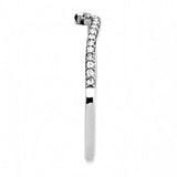 DA162 - High polished (no plating) Stainless Steel Ring with AAA Grade CZ in Clear - Alamode - Flyclothing LLC