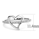 DA164 - High polished (no plating) Stainless Steel Ring with AAA Grade CZ in Clear - Alamode - Flyclothing LLC