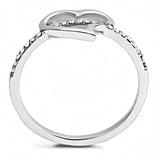 DA164 - High polished (no plating) Stainless Steel Ring with AAA Grade CZ in Clear - Alamode - Flyclothing LLC