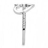 DA164 - High polished (no plating) Stainless Steel Ring with AAA Grade CZ in Clear - Alamode - Flyclothing LLC