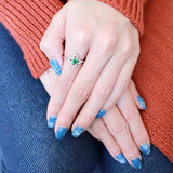 DA168 - High polished (no plating) Stainless Steel Ring with AAA Grade CZ in Emerald - Alamode - Flyclothing LLC