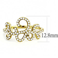 DA170 - IP Gold(Ion Plating) Stainless Steel Ring with AAA Grade CZ  in Clear