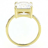 DA172 - IP Gold(Ion Plating) Stainless Steel Ring with AAA Grade CZ  in Clear