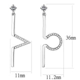 DA191 - High polished (no plating) Stainless Steel Earrings with AAA Grade CZ  in Clear - Alamode
